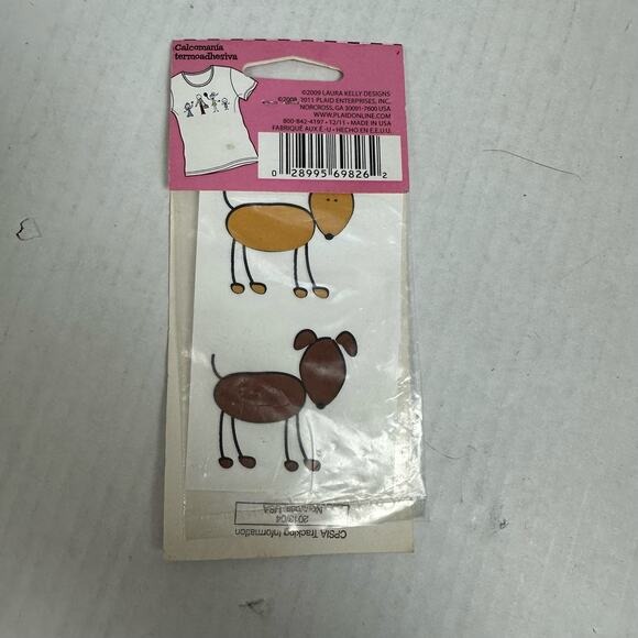 Dogs Iron-On Transfer Me & My Peeps Laura Kelly 2009 Plaid T Shirt Fabric - Picture 2 of 4